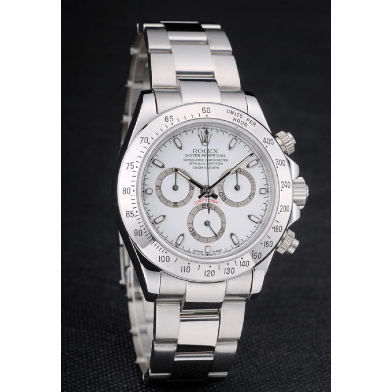Rolex copies cheap 80297 Daytona Stainless Dial Steel Rolex Bracelet White Swiss 0610